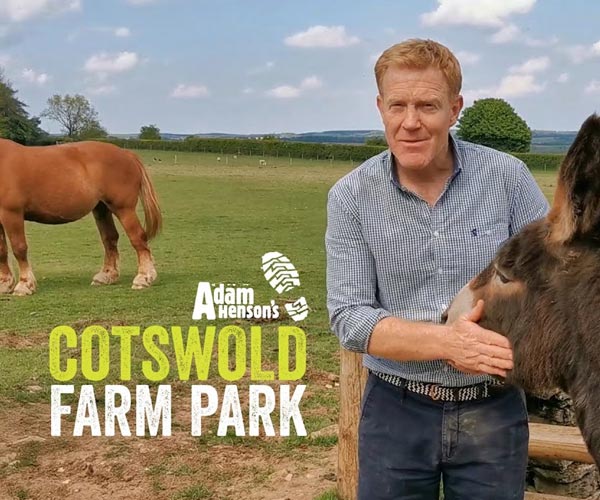 Adam Henson from Cotswold Farm Park with baby lambs in the shed